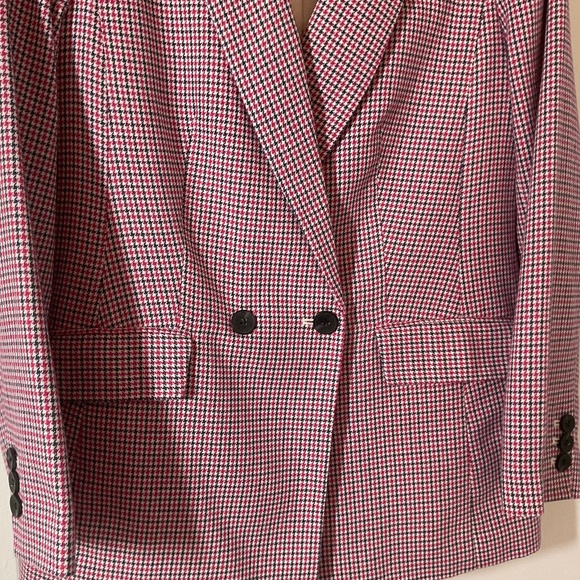 Talbots Pink, Black and Ivory Plaid Double Breasted Blazer - NWOT - Picture 10 of 15